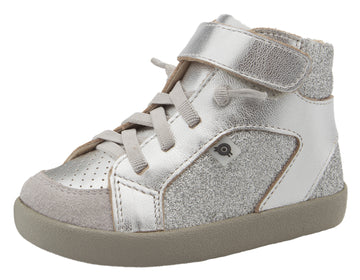 Old Soles Girl's & Boy's 5061 Sprite High Top Leather Sneakers - Silver/Glam Argent/Grey Suede