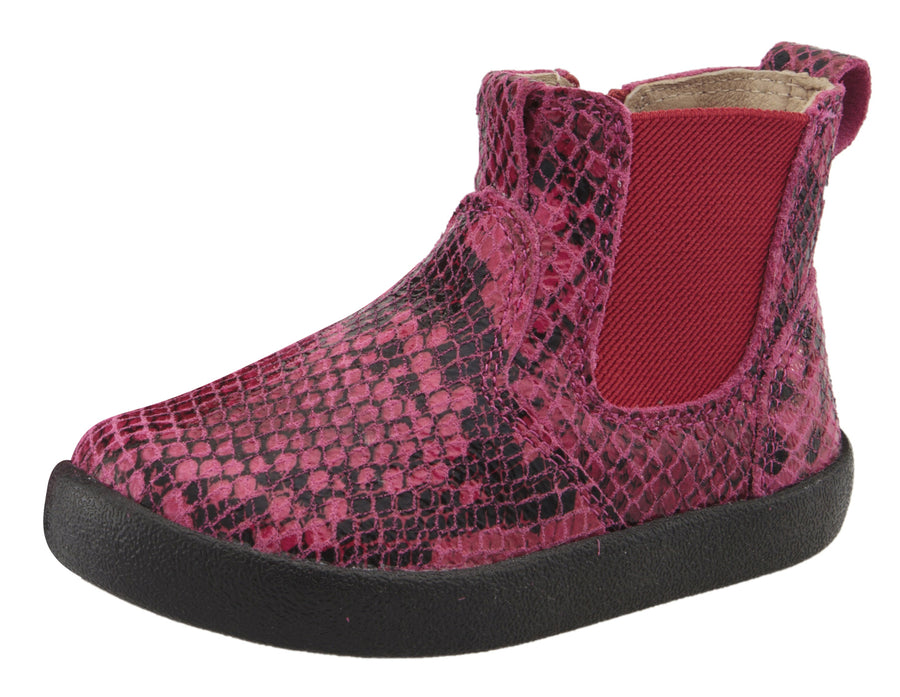 Old Soles Girl's 5064 Slip On High Top Ankle Boot Sneaker - Red Serp