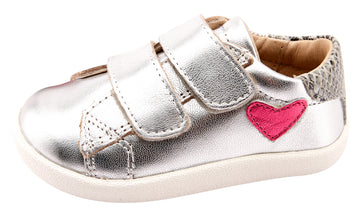 Old Soles Girl's 5067 The Beat Sneakers - Silver/Grey Serp/Fuchsia Foil