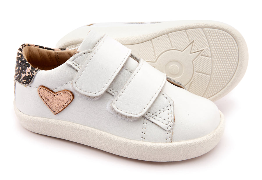 Old Soles Girl's 5067 The Beat Sneakers - Snow/Copper Snake/Copper