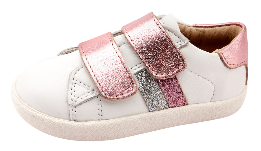 Old Soles Girl's 5068 Sport Glam Sneakers - Snow/Pink Frost/Glam Pink/Glam Argent