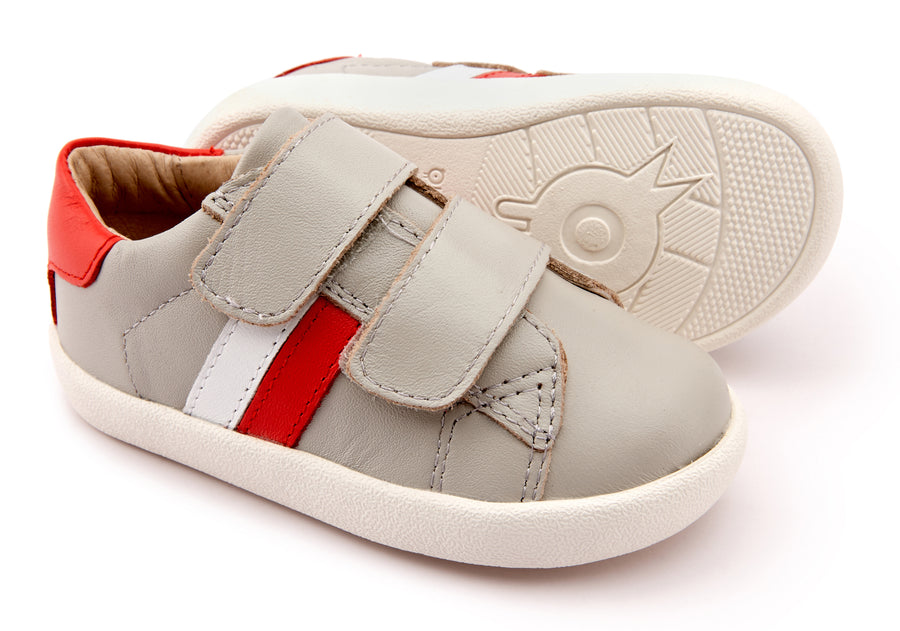 Old Soles Boy's 5069 Toddy Sport Sneakers - Gris/Bright Red/Snow