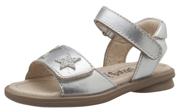 Old Soles Girl's Star-Born Leather Sandals, Silver/Glam Argent