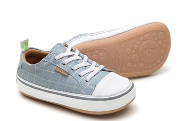 Tip Toey Joey Boy's and Girl's Funky Sneakers, Tide Blue Chess/White