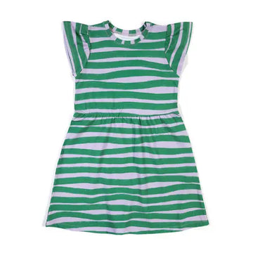 Don't Grow Up Organic Striped Dress with Ruffle Sleeves