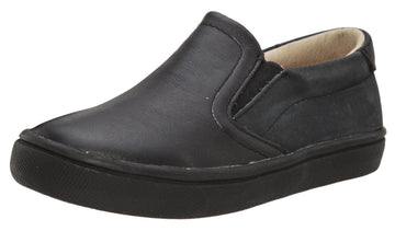 Old Soles Girl's and Boy's 6010 Dress Hoff Black Smooth Leather Slip On Loafer Sneaker