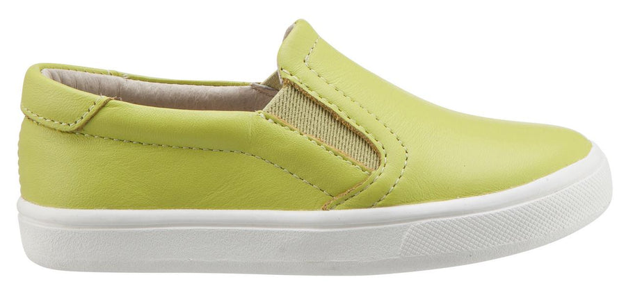Old Soles Boy's & Girl's 6010 Dressy Hoff Lima Green Leather Slip On Sneaker Shoe