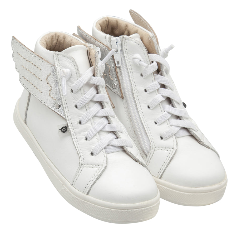 Old Soles Girl's & Boy's Local Wings Sneakers, Snow / Silver