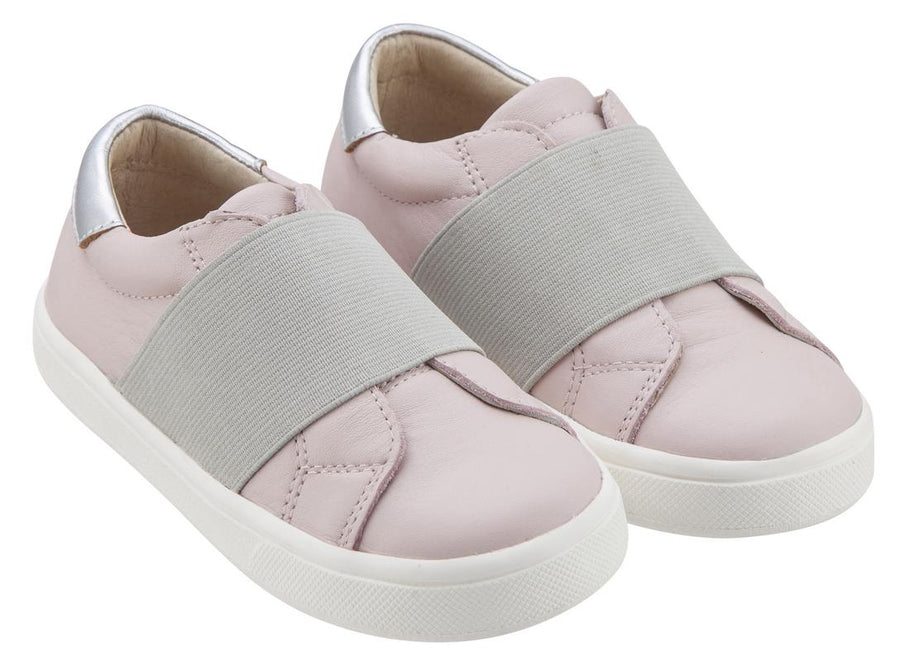 Old Soles Girl's 6018 Master Shoe Pink with Silver Wide Banded Slip On Sneaker Shoe