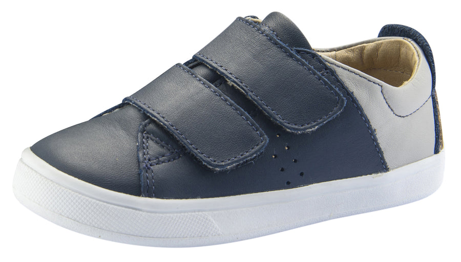 Old Soles Boy's and Girl's Toko Leather Sneakers, Navy/Gris