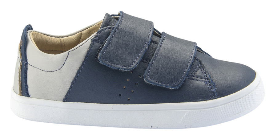 Old Soles Boy's and Girl's Toko Leather Sneakers, Navy/Gris