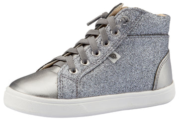 Old Soles Girl's Ring Sneakers, Glam Gunmetal / Rich Silver