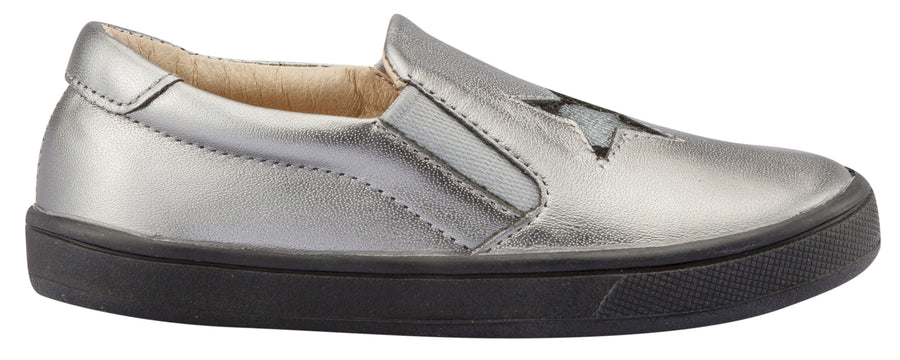 Old Soles Girl's and Boy's Starey Hoff  Slip-On Shoe, Rich Silver / Cat-Silver