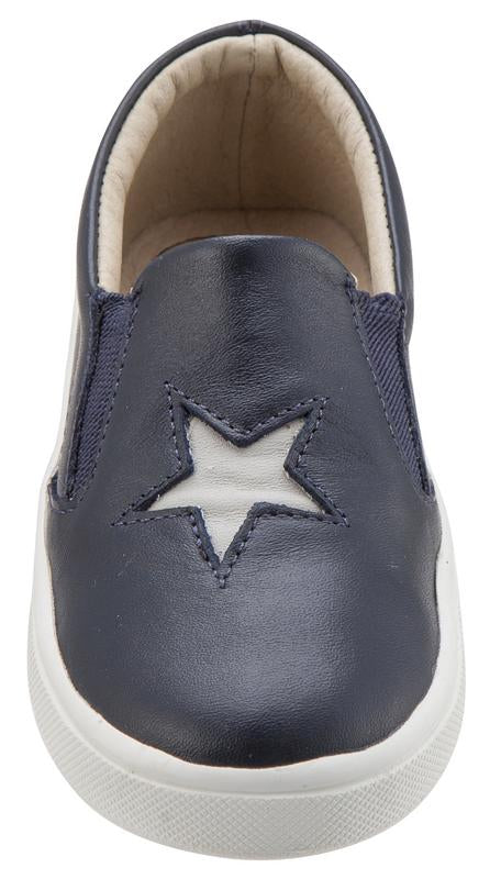 Old Soles Boy's and Girl's Starey Hoff Leather Sneakers, Navy Blue