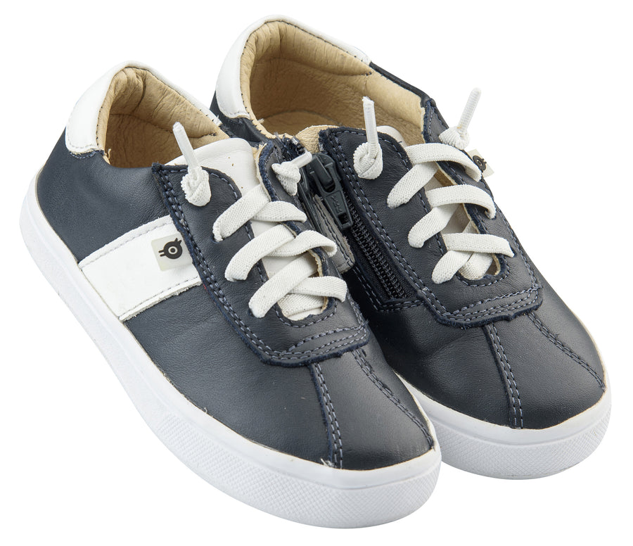 Old Soles Boy's and Girl's Vintage Spots Leather Sneakers, Navy
