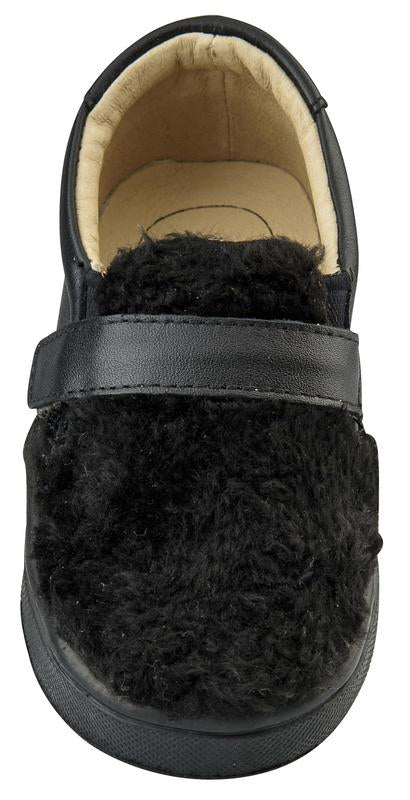 Old Soles Boy's and Girl's Fur Hoff Slip-On Sneaker Shoe, Black