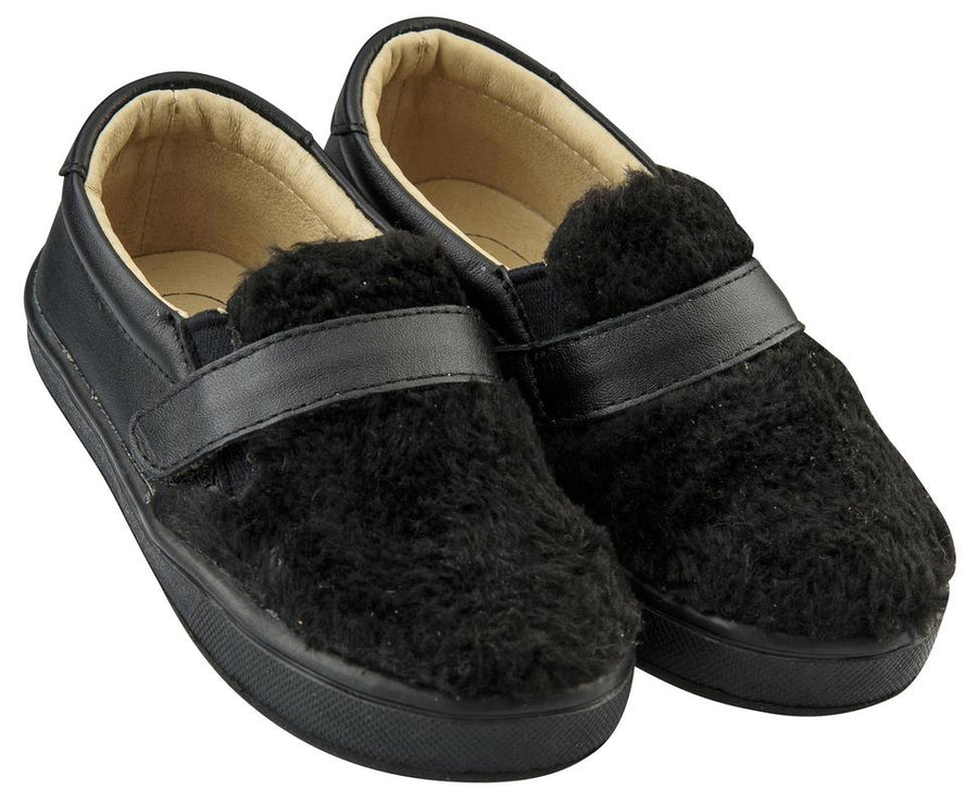 Old Soles Boy's and Girl's Fur Hoff Slip-On Sneaker Shoe, Black
