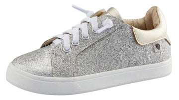 Old Soles Boy's and Girl's Glamfull Leather Sneakers, Glam Argent/Gold