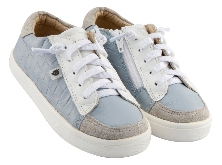 Old Soles Boy's Department Shoe Leather Sneakers, Dusty Blue