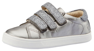 Old Soles Girl's Edgy Markert Sneakers, Rich Silver / Glam Gunmetal