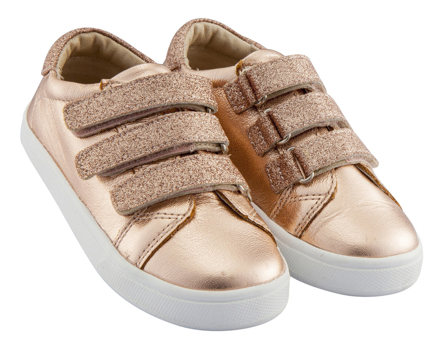 Old Soles Girl's Edgy Markert Leather Sneakers, Copper Glam