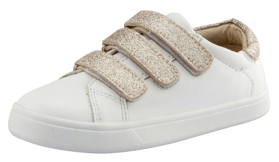 Old Soles Girl's Edgy Markert Leather Sneakers, Glam Cream