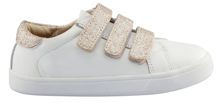 Old Soles Girl's Edgy Markert Leather Sneakers, Glam Cream