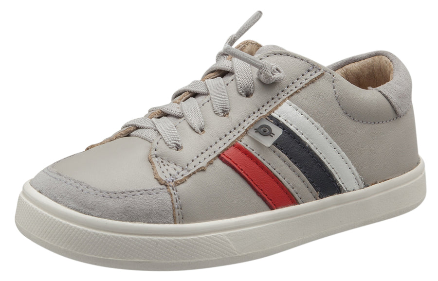 Old Soles Girl's Sneaky RB Leather Sneakers, Gris/Bright Red/Gris/Navy/Snow