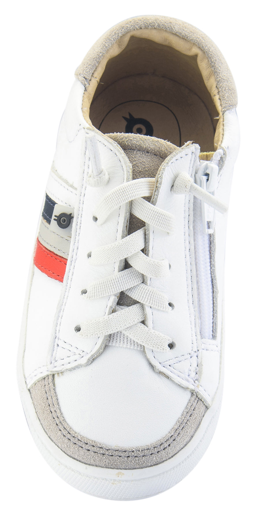 Old Soles Boy's Sneaky Sneakers, White/Red/Gris/Navy