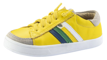 Old Soles Boy's and Girl's Sneaky RB Leather Sneakers, Sunflower/Jeans
