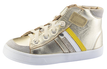 Old Soles Boy's and Girl's  High-Top-RB Leather Sneakers, Gold/Gold