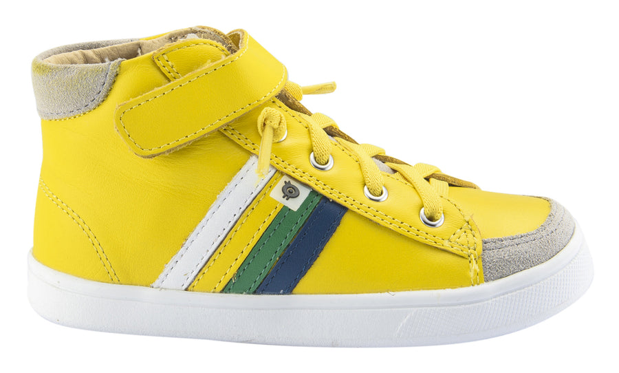 Old Soles Boy's and Girl's  High-Top-RB Leather Sneakers, Sunflower/Jeans