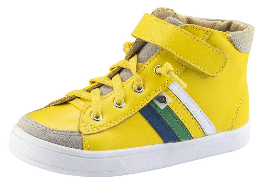 Old Soles Boy's and Girl's  High-Top-RB Leather Sneakers, Sunflower/Jeans