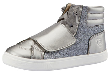 Old Soles Girl's and Boy's O-Glam Sneakers, Glam Gunmetal / Rich Silver