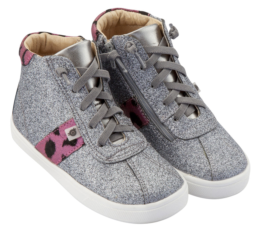 Old Soles Girl's Glamourama Sneakers, Glam Gunmetal / Cat-Bordo