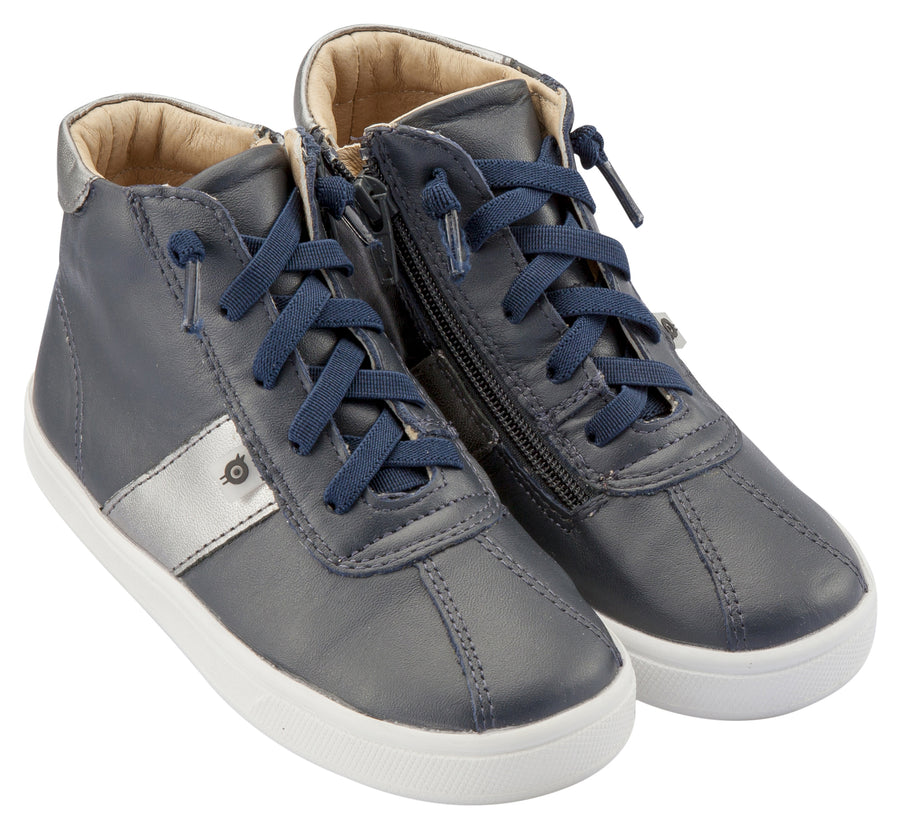Old Soles Girl's and Boy's Glamourama Sneakers, Navy / Rich Silver