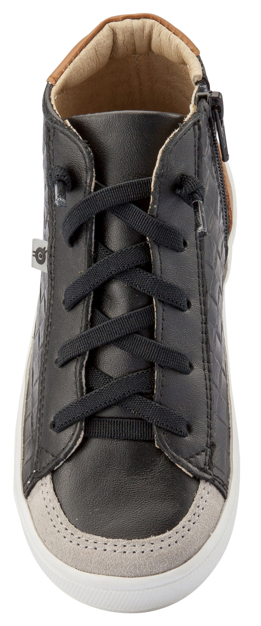Old Soles Girl's and Boy's Penthouse Sneakers, Black Weave / Tan