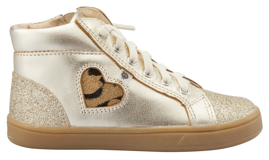 Old Soles Girl's Hearty Cat Sneakers, Gold / Glam Gold / Cat-Gold