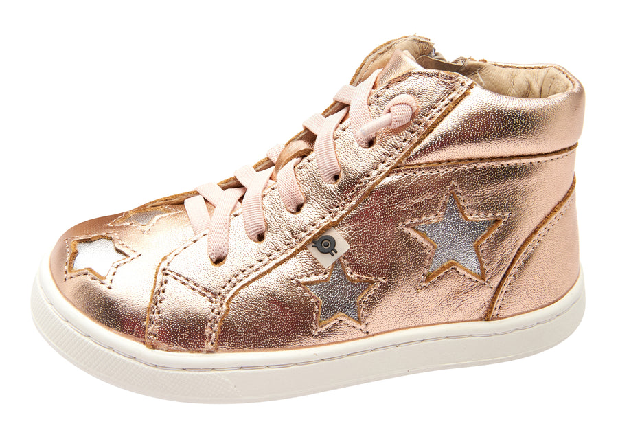 Old Soles Girl's and Boy's Starey High Top Sneaker, Copper/Silver