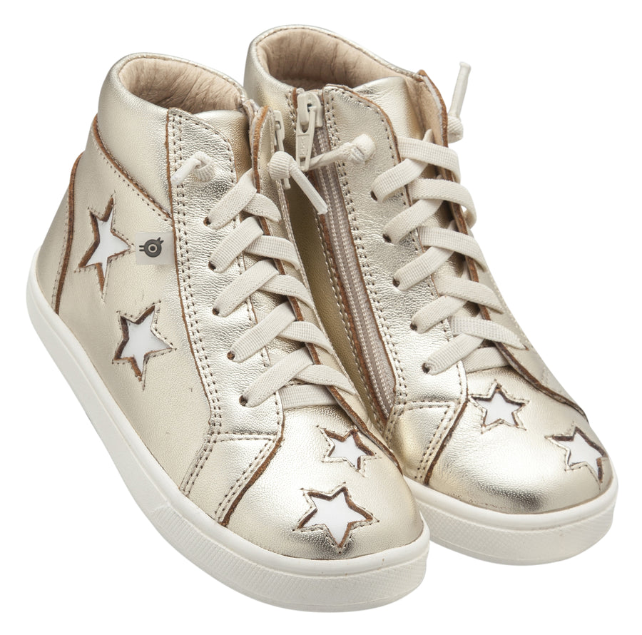 Old Soles Girl's and Boy's Starey High Top Sneaker, Gold/Snow