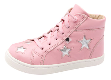 Old Soles Girl's 6085 Starey High Top Sneaker - Pearlised Pink/Silver