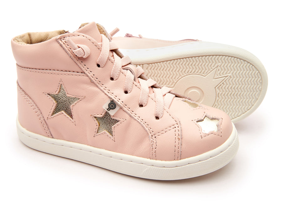 Old Soles Girl's Starey High Top Sneaker, Powder Pink/Gold