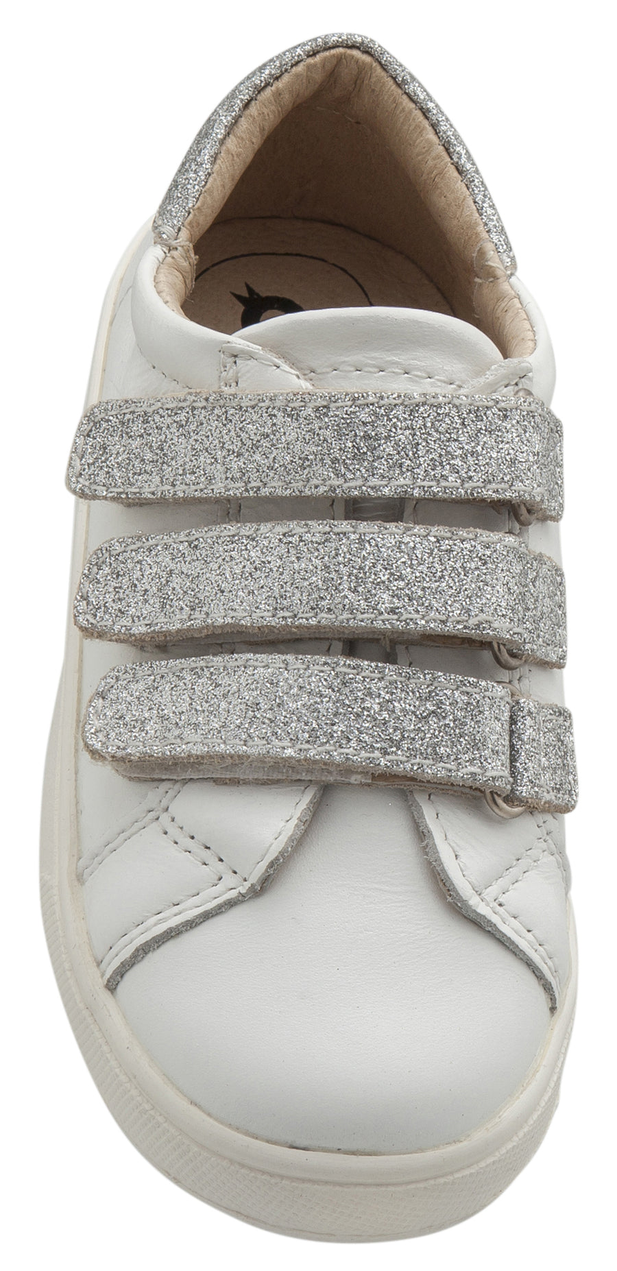 Old Soles Girl's Glam Markert Sneakers, Snow / Glam Argent