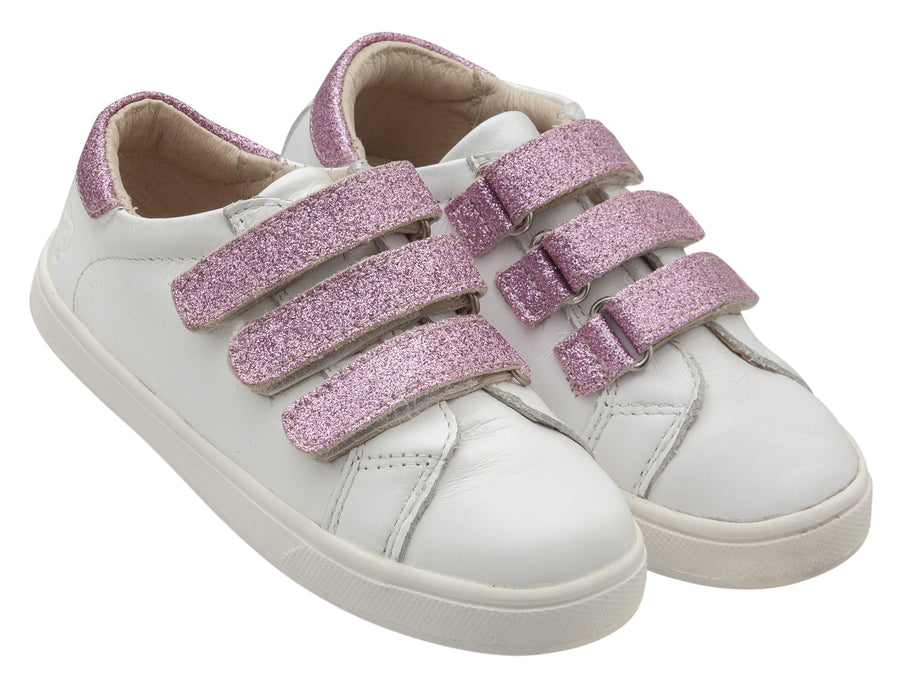 Old Soles Girl's Glam Markert Sneakers, Snow / Glam Pink