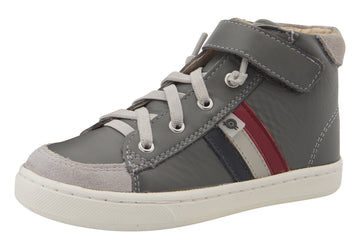 Old Soles Boy's & Girl's  Glambo High Top Leather Sneakers - Grey/Navy/Gris/Red