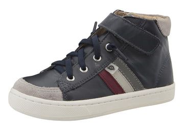 Old Soles Boy's & Girl's  Glambo High Top Leather Sneakers - Navy/Burgundy/Gris/Grey