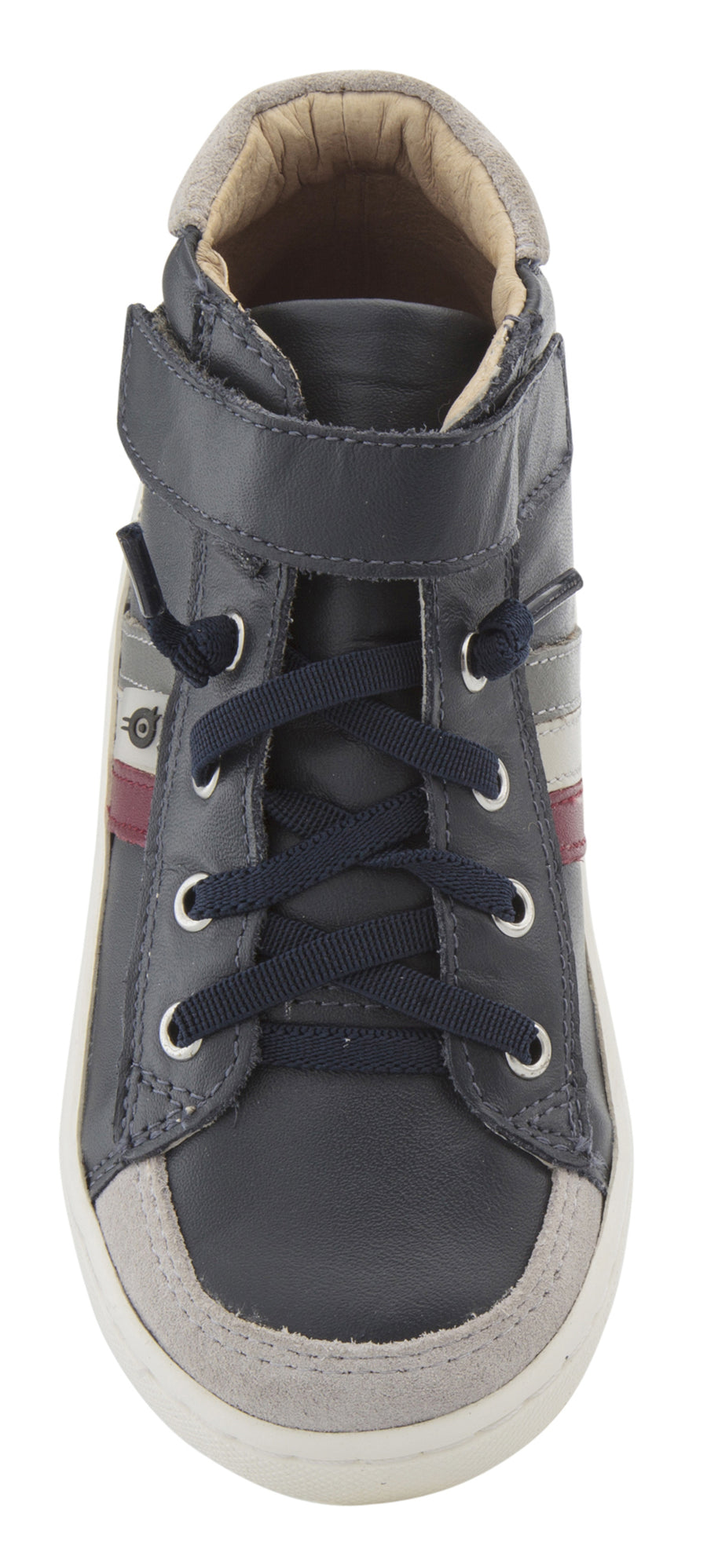 Old Soles Boy's & Girl's  Glambo High Top Leather Sneakers - Navy/Burgundy/Gris/Grey