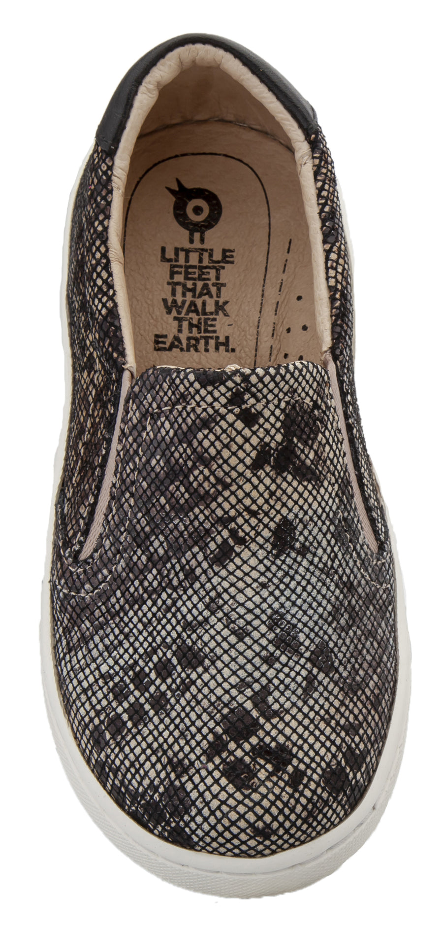 Old Soles Boy's & Girl's 6097 Hoff Style Leather Slip On Sneaker Shoe - Brown Serp/Black