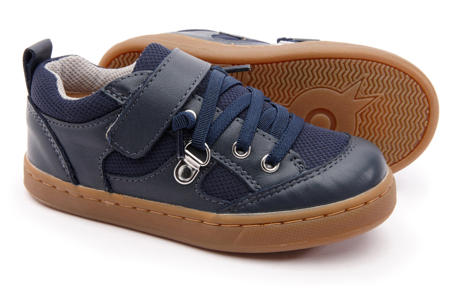 Old Soles Boy's & Girl's 6098 Bru High Top Shoes - Navy/Navy/Light Grey