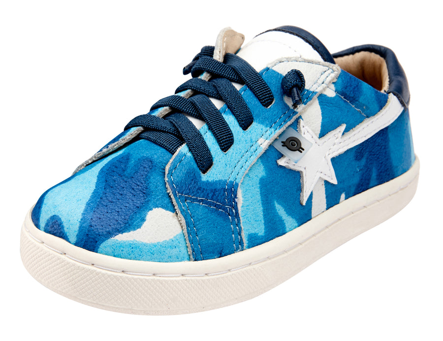 Old Soles Girl's and Boy's 6111 Shooting Star Sneaker Shoes - Sky Camo/Snow/Jeans